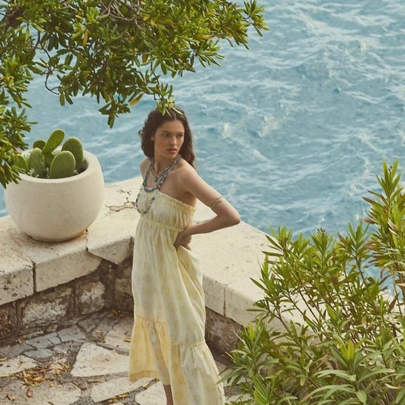 Free People Dress Leanna tube dress midi boho bandeau boho beach summer ivory XS - Picture 3 of 8